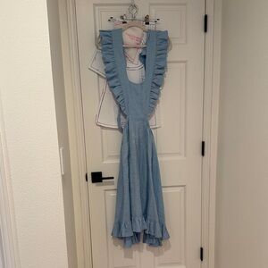 Little women atelier Meg apron in sky blue